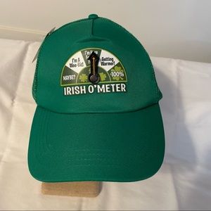 NEW IRISH O’METER St. Patricks Day Baseball Cap Hat Costume Mesh Green Mens